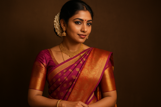 Kanchi pattu wearing beatiful south indian girl